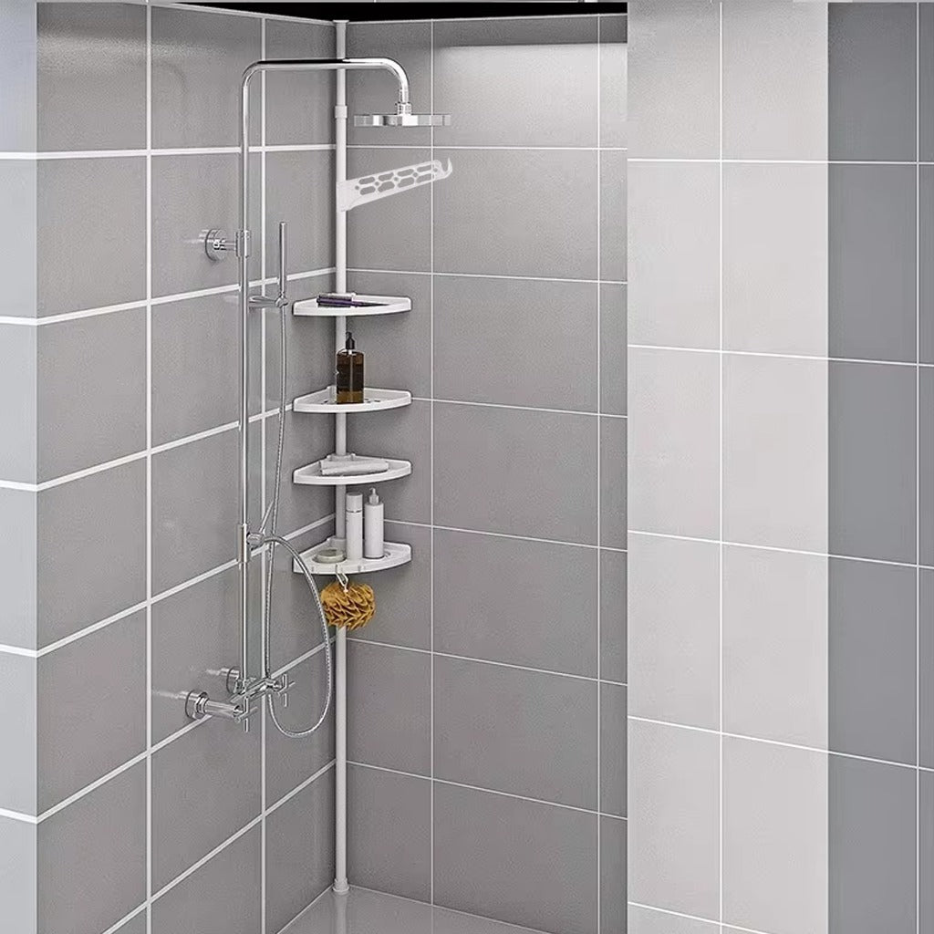 Adjustable 4-Tier Bathroom Corner Rack