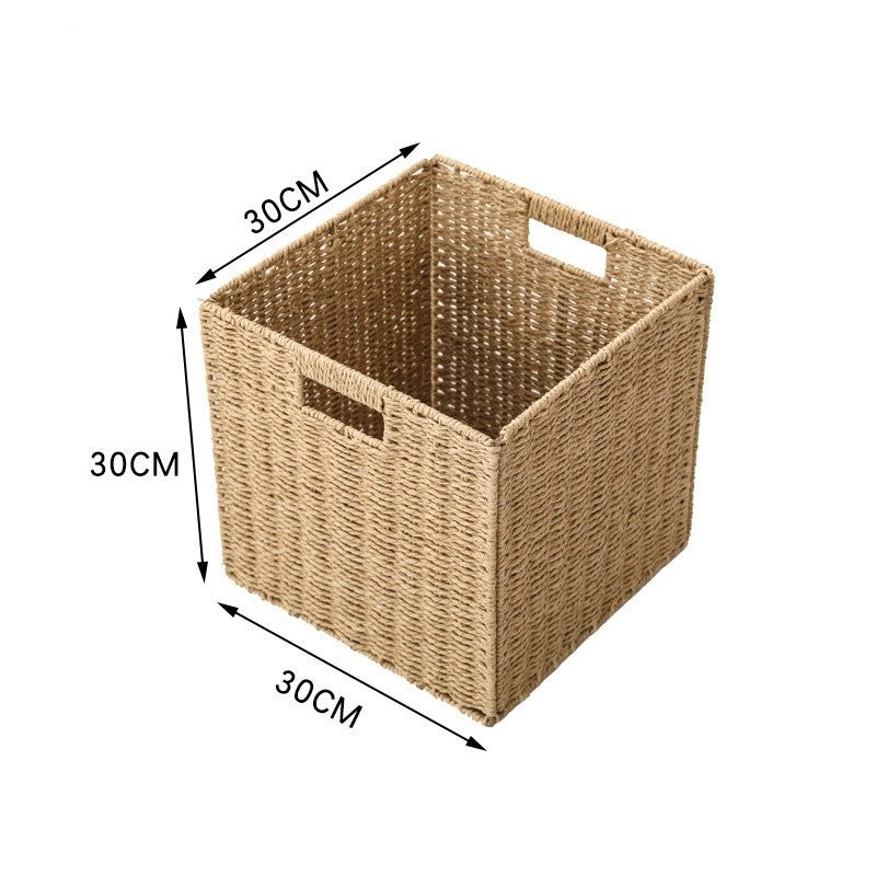 Foldable Handwoven Rattan Storage Basket
