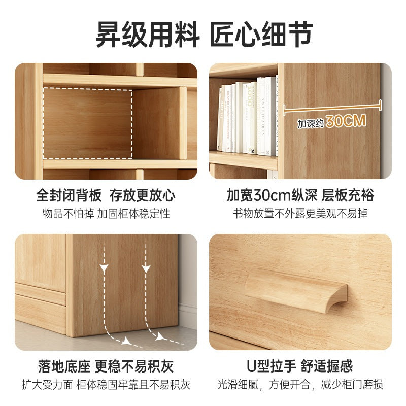 WENBO Solid Wood Door Storage Bookshelf