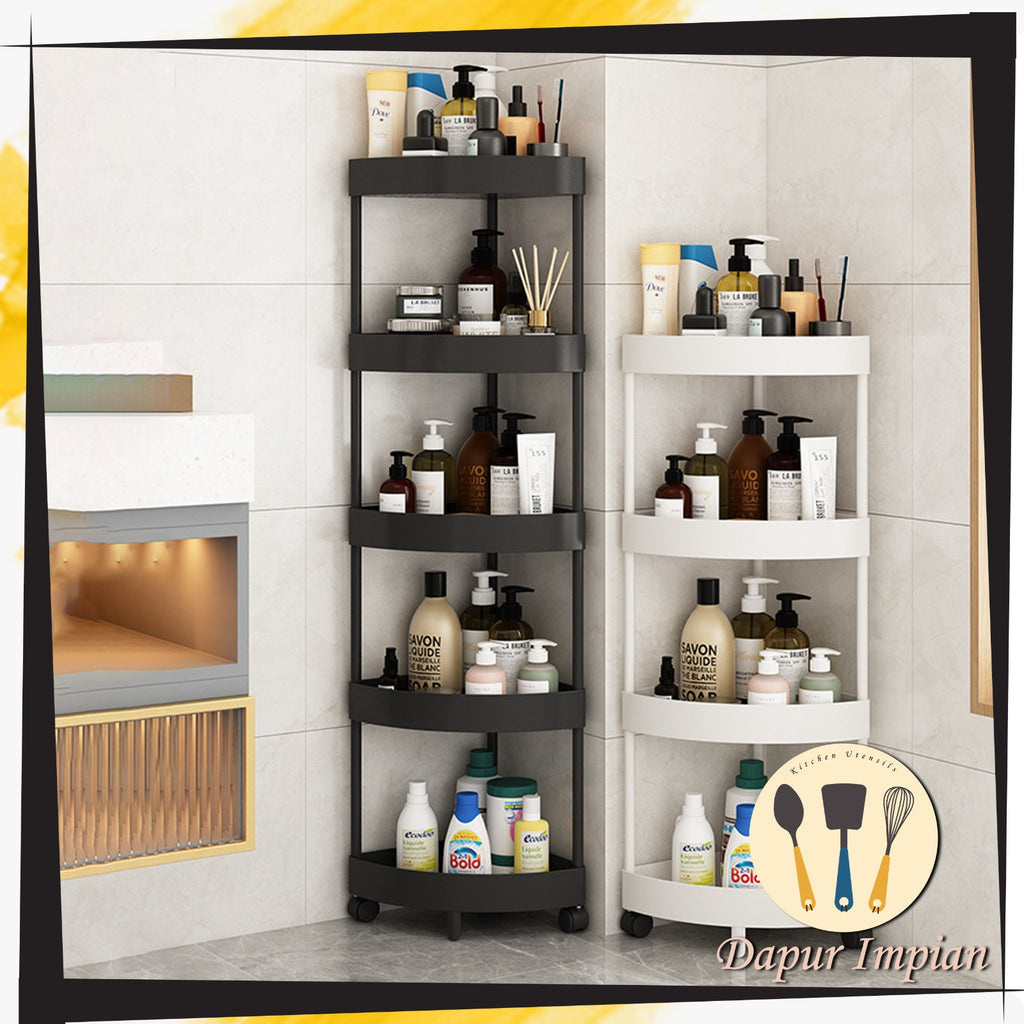 Slim Rolling Plastic Storage Trolley Cart