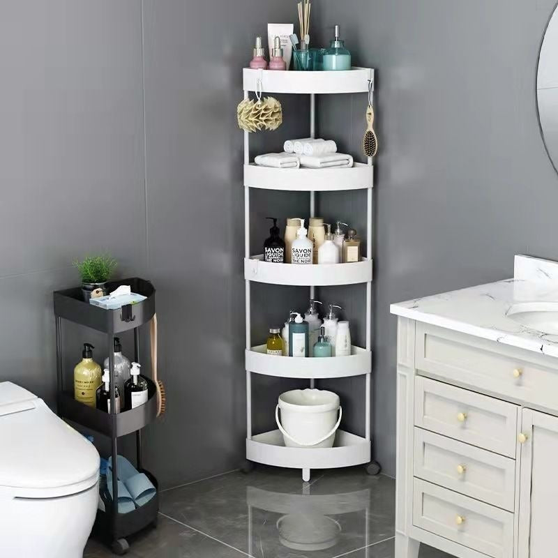 Slim Rolling Plastic Storage Trolley Cart