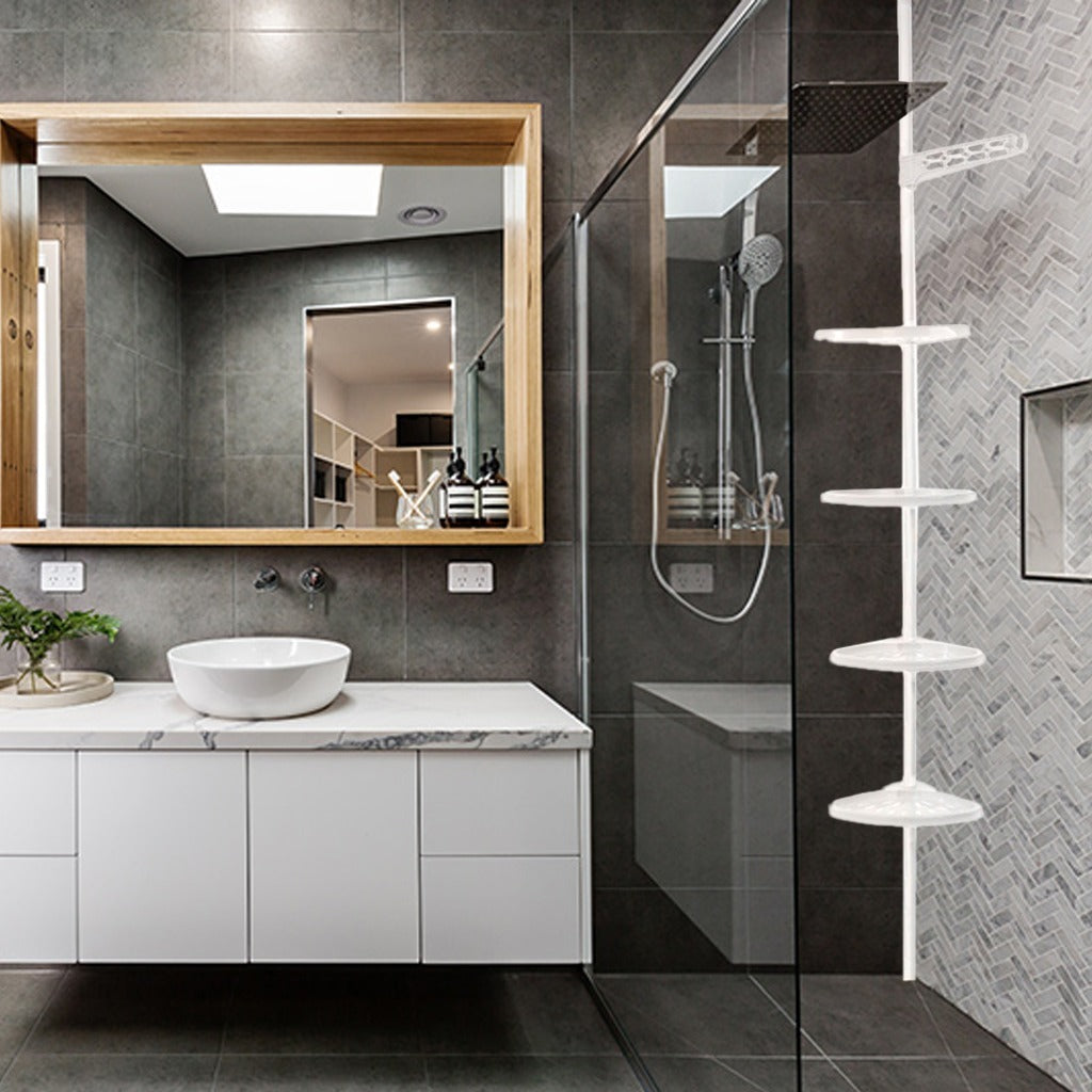 Adjustable 4-Tier Bathroom Corner Rack