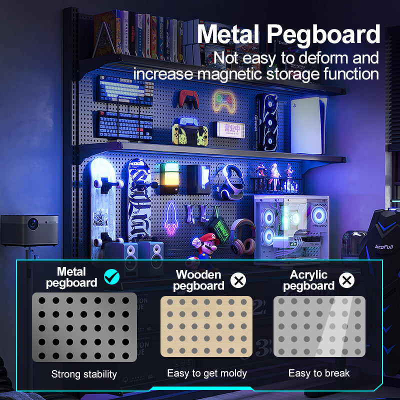 DIY Pegboard Gaming Metal Storage Rack