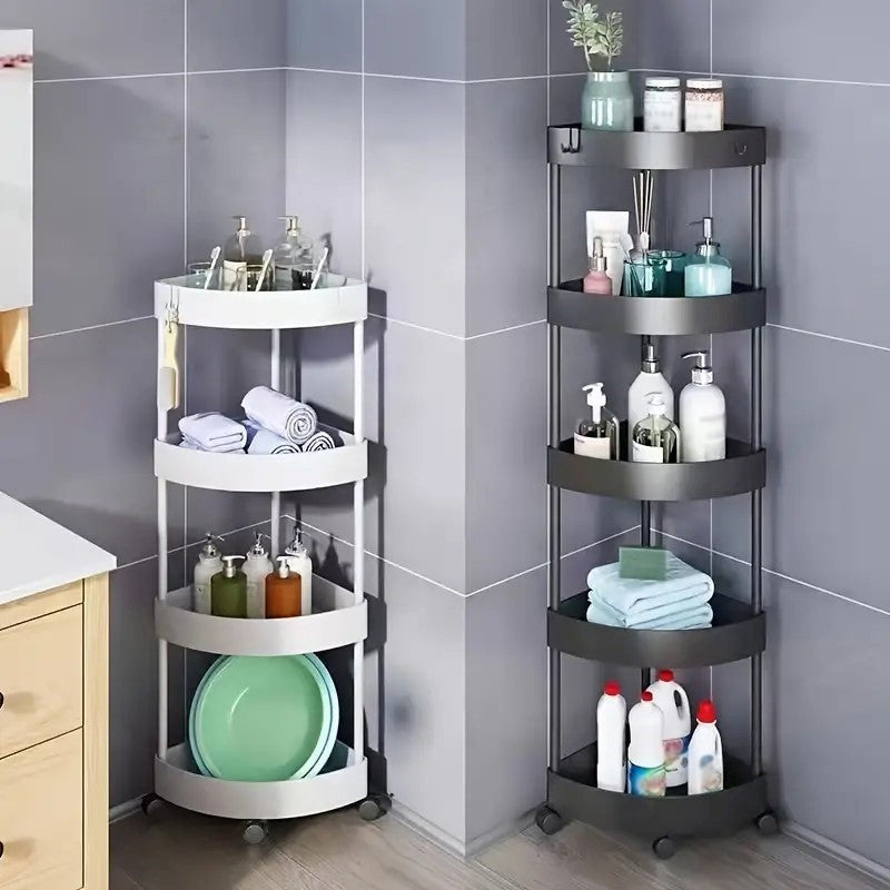 Triangular Rolling Corner Storage Trolley