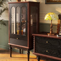 Vintage Solid Wood Glass Display Cabinet