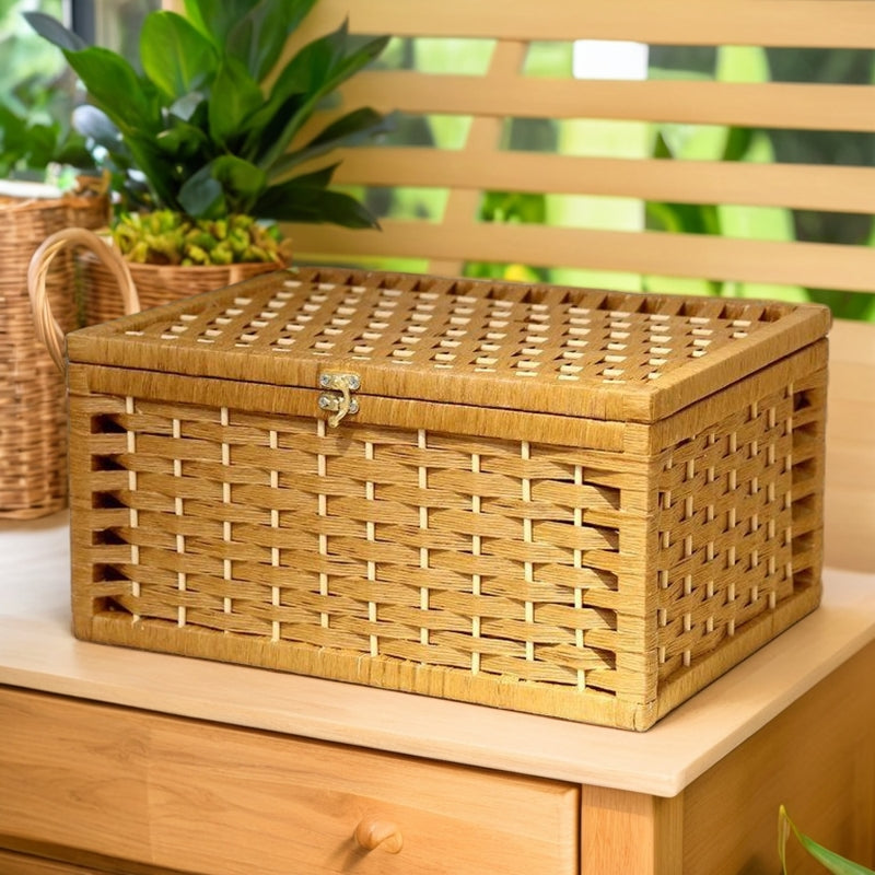 Nordic Rattan Desktop Cosmetic Storage Box