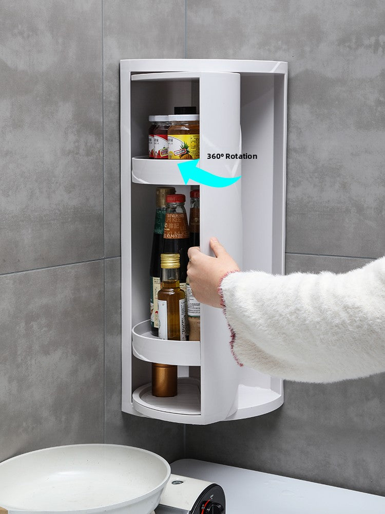 360° Rotating No Drill Kitchen Corner Rack