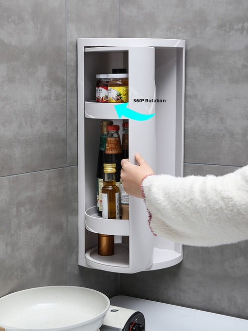 360° Rotating No Drill Kitchen Corner Rack