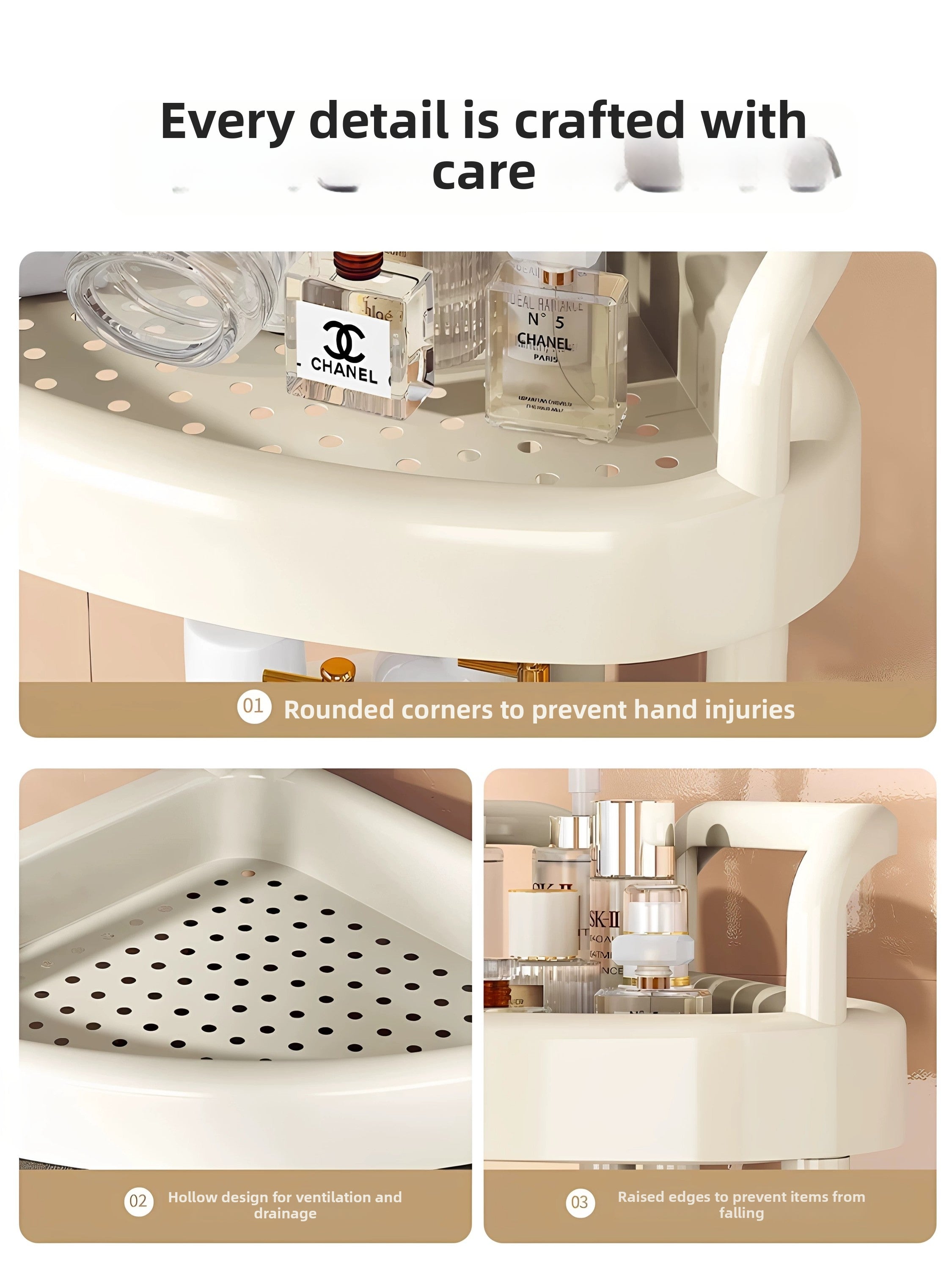 JIAJIESHI Floor Bathroom Corner Rack