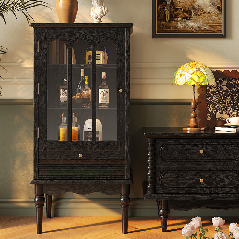Vintage Solid Wood Glass Display Cabinet
