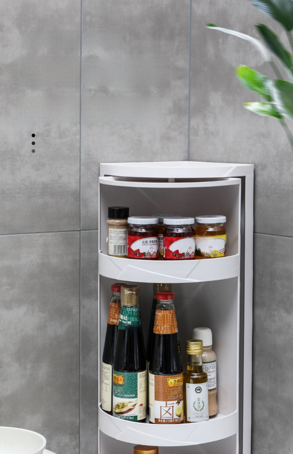 360° Rotating No Drill Kitchen Corner Rack