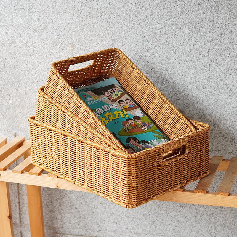 SHANLIHANSHE Living Room Rattan Storage Basket