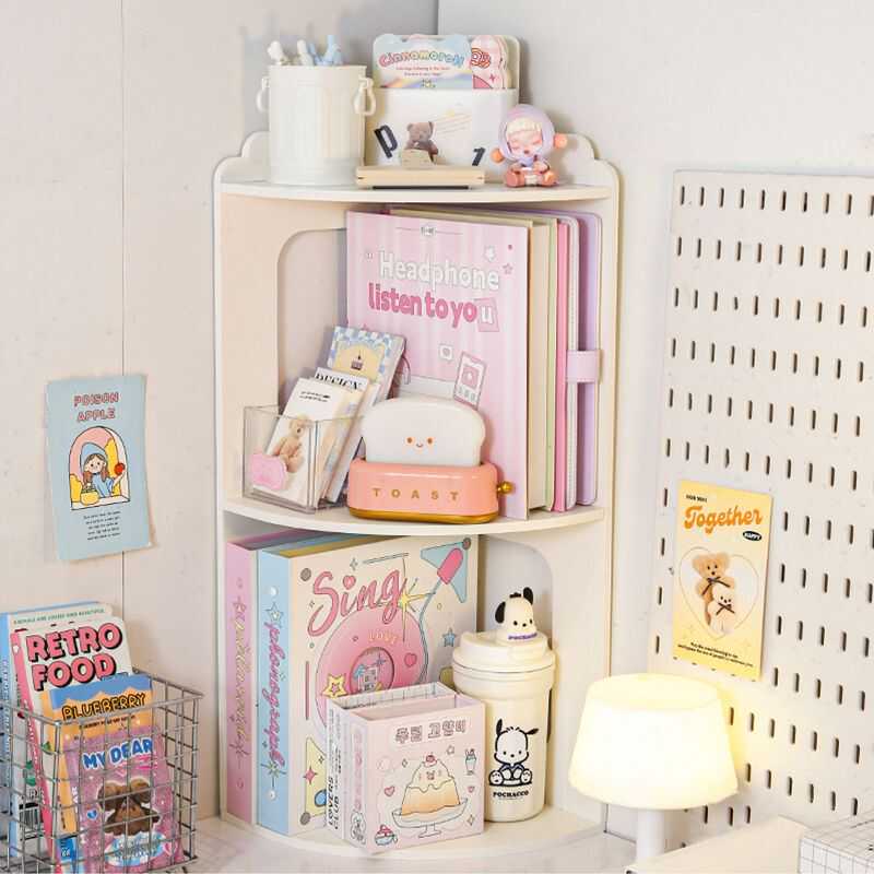 Multi-Layer Corner Desk Storage Rack