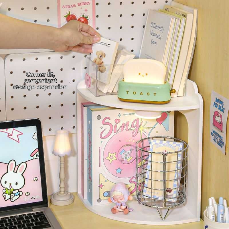 Multi-Layer Corner Desk Storage Rack