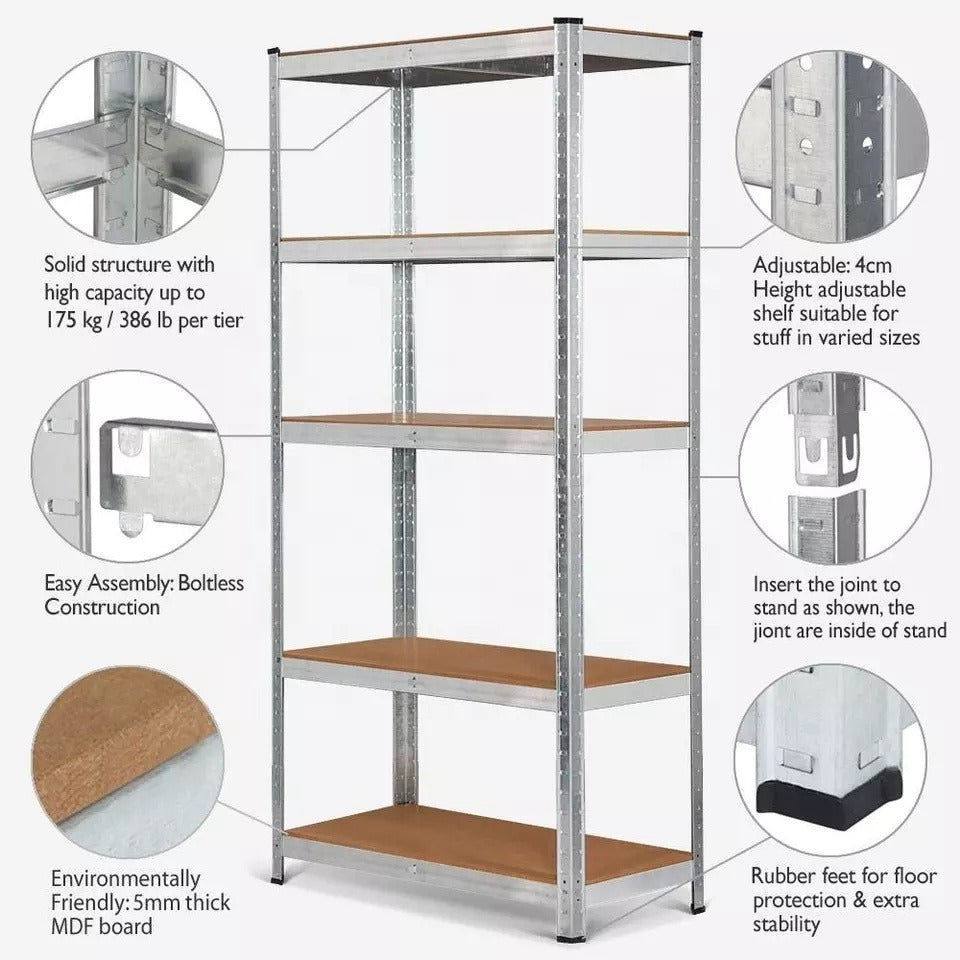 6-Tier Boltless Galvanized Metal Storage Rack