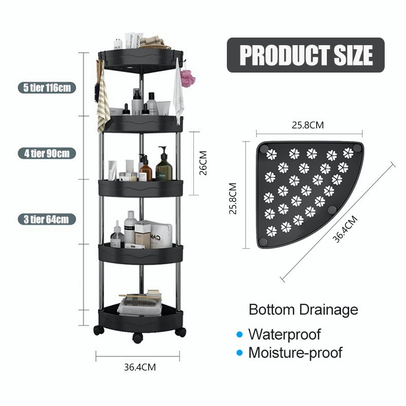 Multipurpose Bathroom Corner Storage Rack