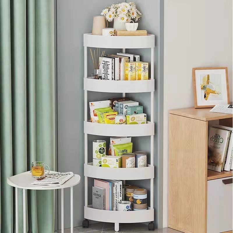Slim Rolling Plastic Storage Trolley Cart