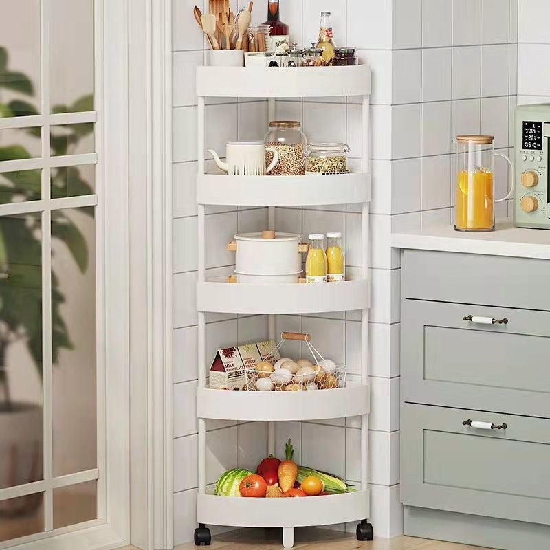 Slim Rolling Plastic Storage Trolley Cart