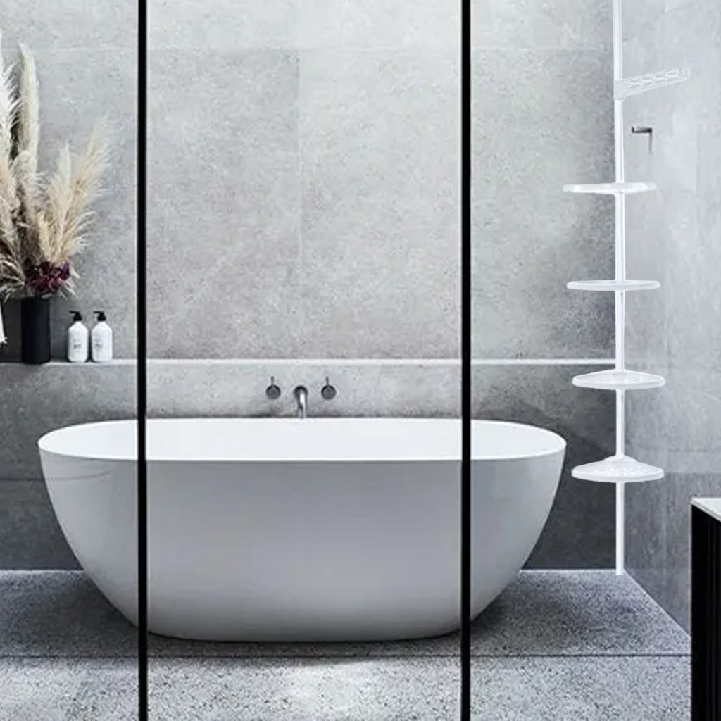 Adjustable 4-Tier Bathroom Corner Rack