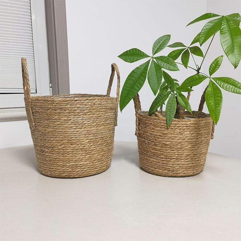 Handmade Handle Rattan Multi-use Storage Basket