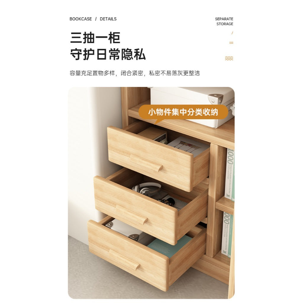WENBO Solid Wood Door Storage Bookshelf