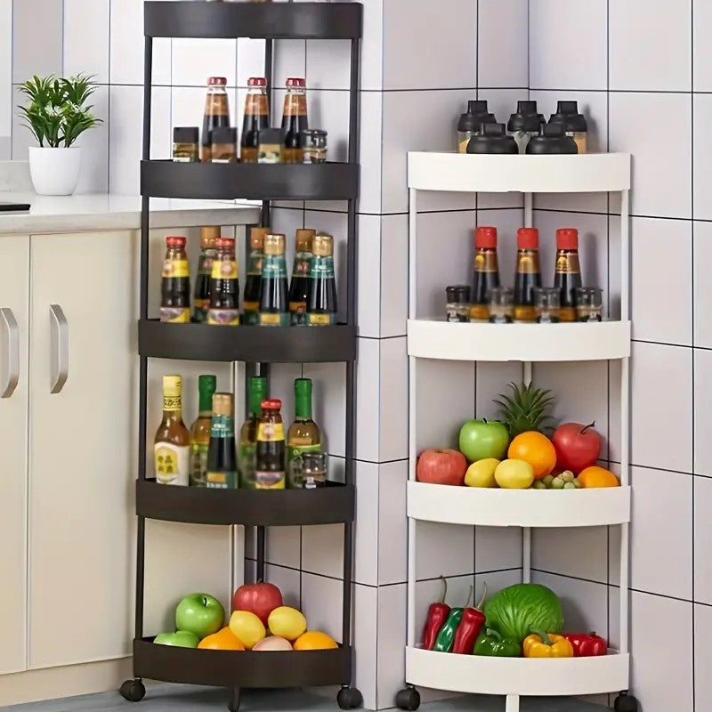 Triangular Rolling Corner Storage Trolley