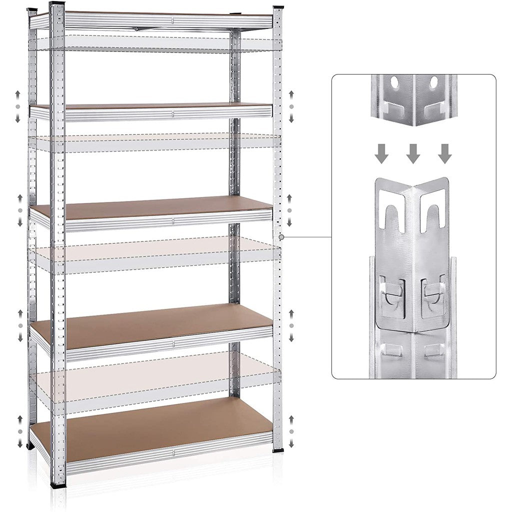6-Tier Boltless Galvanized Metal Storage Rack