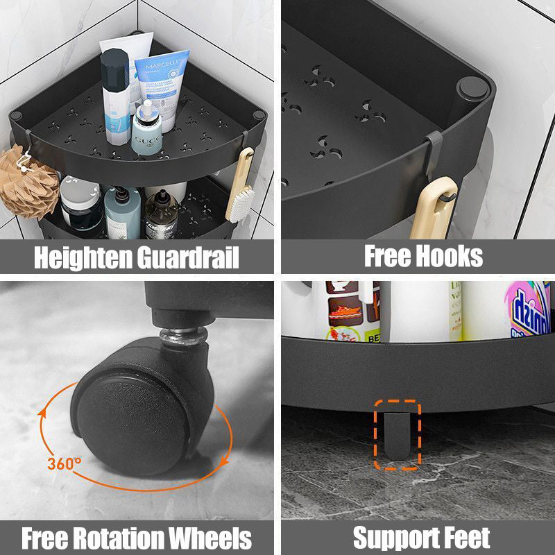 Wheeled Tri-Corner Storage Trolley Rack