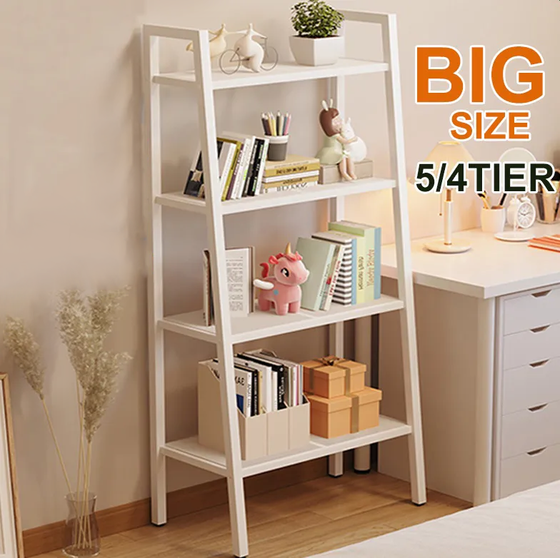 4-Tier Carbon Steel Book Storage Display Rack