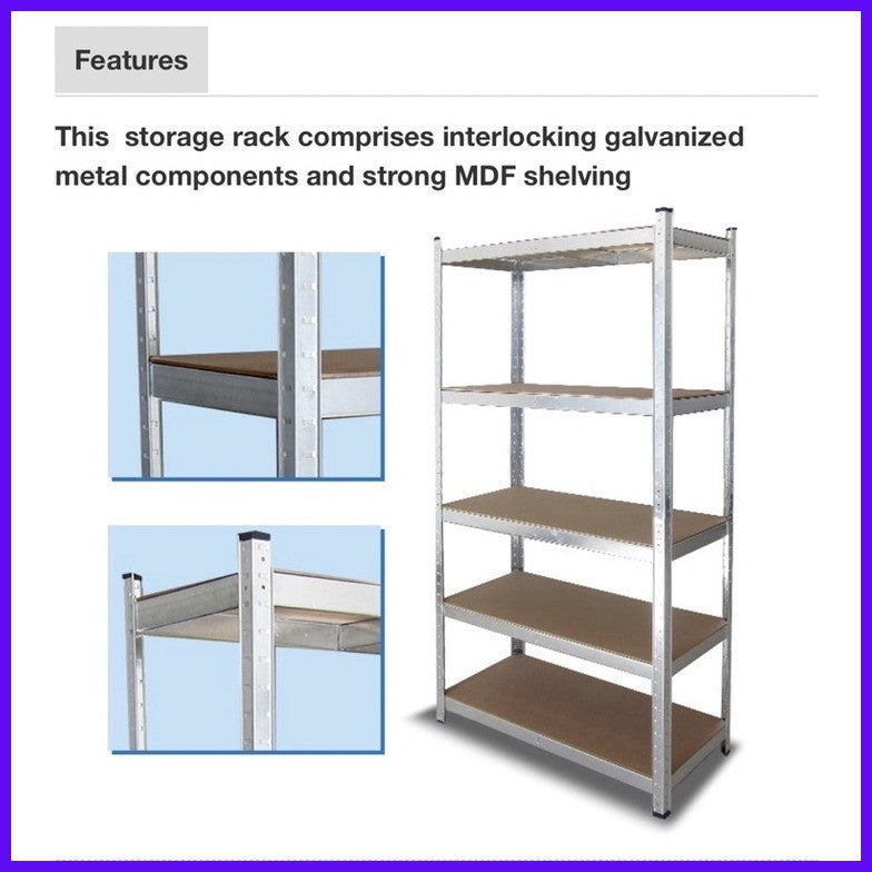 6-Tier Boltless Galvanized Metal Storage Rack