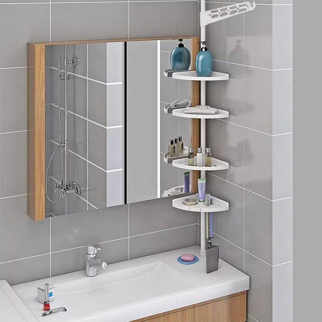 Adjustable 4-Tier Bathroom Corner Rack